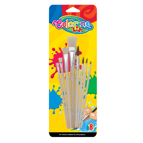 Pędzle Colorino Kids Naturalne, 8szt